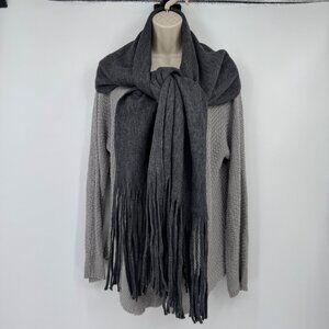 Lucky Brand Scarf Fringe Gray long fringe soft warm